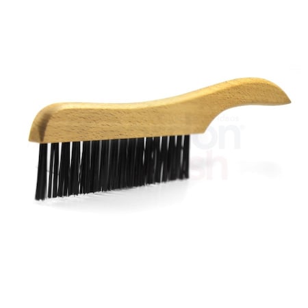 Gordon Brush 1 x 17 Row 0.013 Carbon Steel Wire and Wood Shoe Handle Scratch Brush, PK12 441CSG